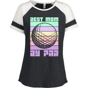 Mom By Par Golfing Moms Mother's Day Golf Best Mom By Par Gift Enza Ladies Jersey Colorblock Tee