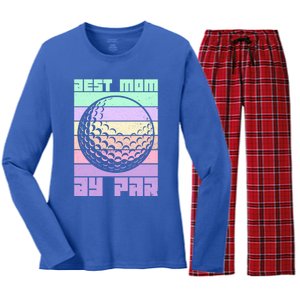 Mom By Par Golfing Moms Mother's Day Golf Best Mom By Par Gift Women's Long Sleeve Flannel Pajama Set 