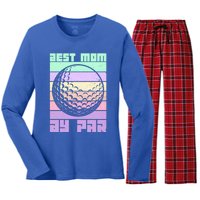 Mom By Par Golfing Moms Mother's Day Golf Best Mom By Par Gift Women's Long Sleeve Flannel Pajama Set 