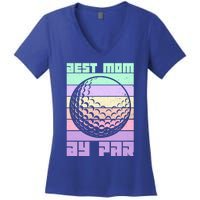 Mom By Par Golfing Moms Mother's Day Golf Best Mom By Par Gift Women's V-Neck T-Shirt