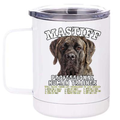 Mastiff Brindle Professional Human Trainer Cute Dog 12 oz Stainless Steel Tumbler Cup