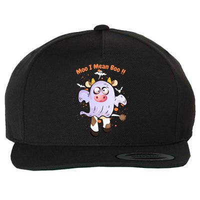 Mean Boo Pumpkin Halloween Ghost Cow Moo Cute Gift Wool Snapback Cap