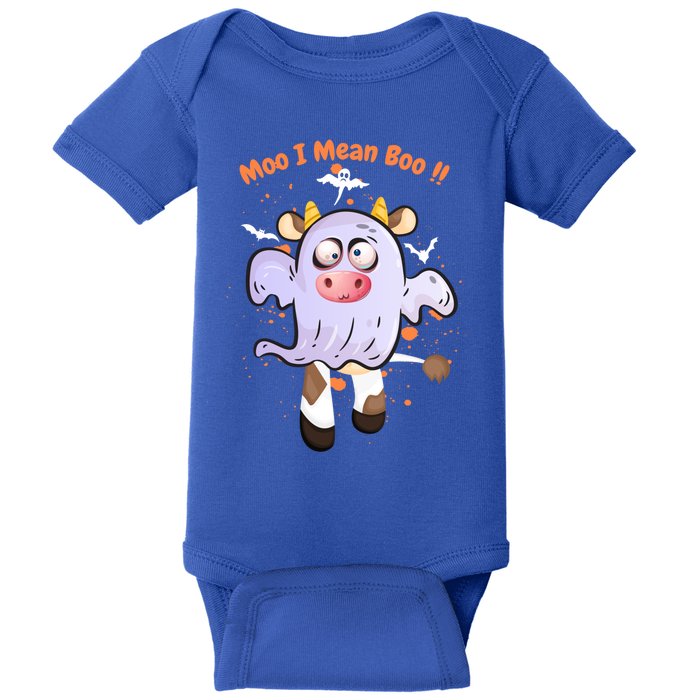 Mean Boo Pumpkin Halloween Ghost Cow Moo Cute Gift Baby Bodysuit