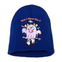 Mean Boo Pumpkin Halloween Ghost Cow Moo Cute Gift Short Acrylic Beanie