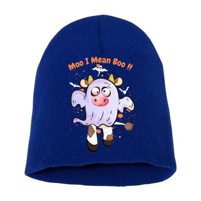 Mean Boo Pumpkin Halloween Ghost Cow Moo Cute Gift Short Acrylic Beanie