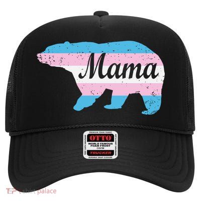 Mama Bear Pride Flag High Crown Mesh Back Trucker Hat