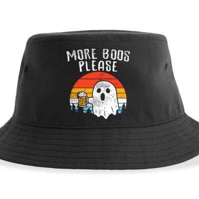 More Boos Please Ghost Beer Retro Halloween Drinking Sustainable Bucket Hat