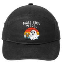 More Boos Please Ghost Beer Retro Halloween Drinking 7-Panel Snapback Hat