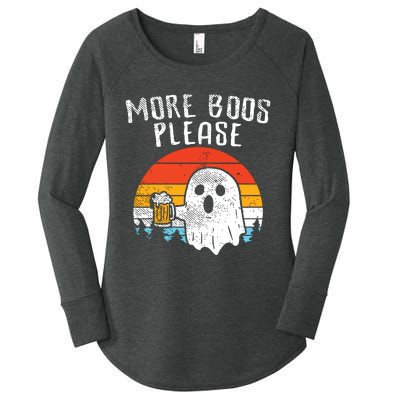 More Boos Please Ghost Beer Retro Halloween Drinking Women's Perfect Tri Tunic Long Sleeve Shirt