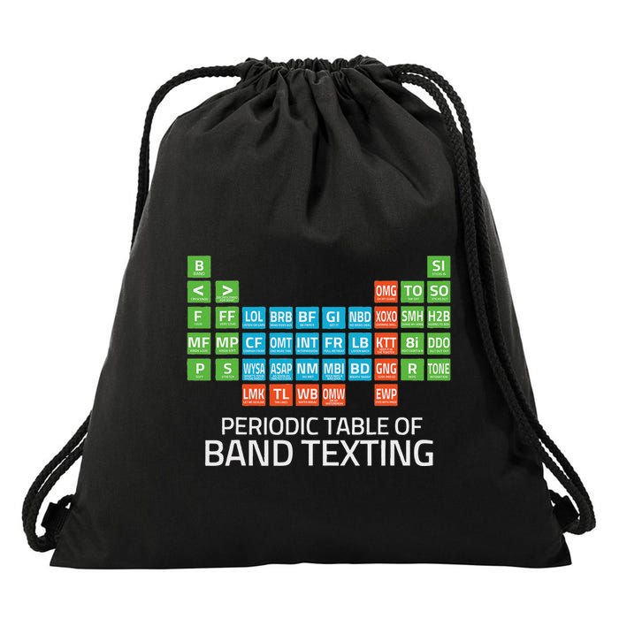 Marching Band Periodic Table Of Band Texting Elements Funny Drawstring Bag