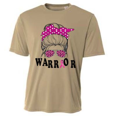 Messy Bun Pin.K Breast Cancer Awareness Women Warrior Cooling Performance Crew T-Shirt