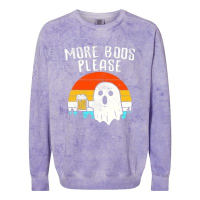 More Boos Please Ghost Beer Funny Halloween Beer Drinking Colorblast Crewneck Sweatshirt