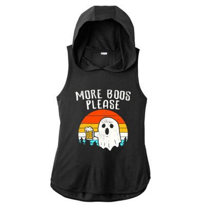 More Boos Please Ghost Beer Funny Halloween Beer Drinking Ladies PosiCharge Tri-Blend Wicking Draft Hoodie Tank