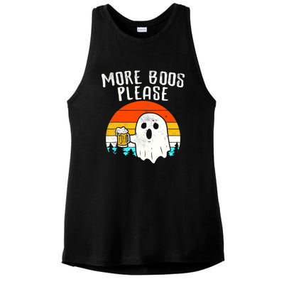 More Boos Please Ghost Beer Funny Halloween Beer Drinking Ladies PosiCharge Tri-Blend Wicking Tank