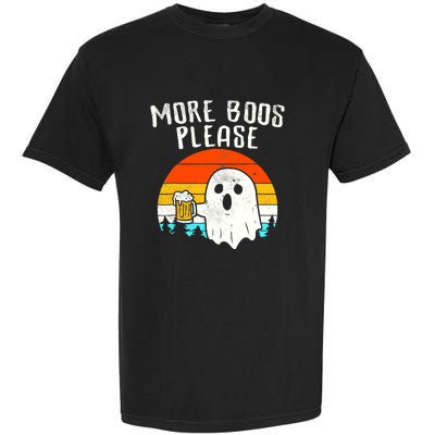 More Boos Please Ghost Beer Funny Halloween Beer Drinking Garment-Dyed Heavyweight T-Shirt