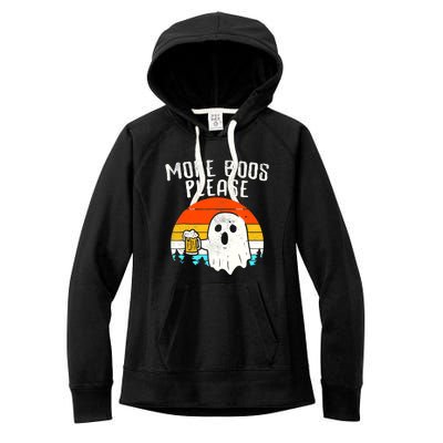 More Boos Please Ghost Beer Funny Halloween Beer Drinking Women's Fleece Hoodie