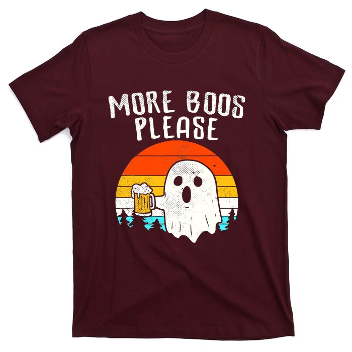 More Boos Please Ghost Beer Funny Halloween Beer Drinking T-Shirt