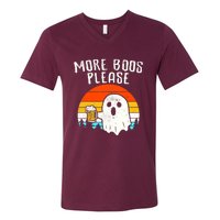 More Boos Please Ghost Beer Funny Halloween Beer Drinking V-Neck T-Shirt