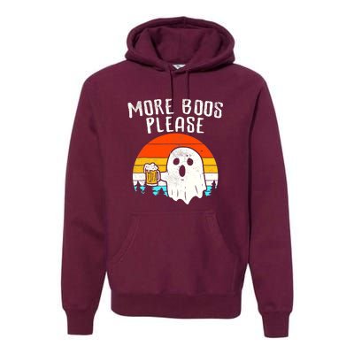 More Boos Please Ghost Beer Funny Halloween Beer Drinking Premium Hoodie