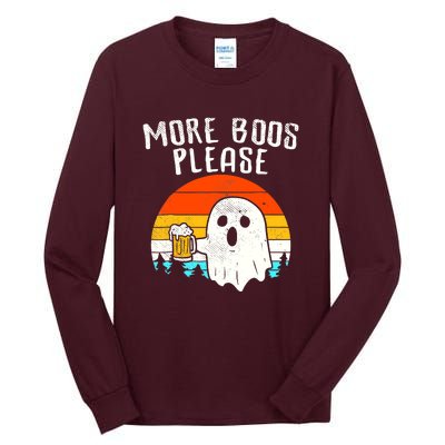 More Boos Please Ghost Beer Funny Halloween Beer Drinking Tall Long Sleeve T-Shirt