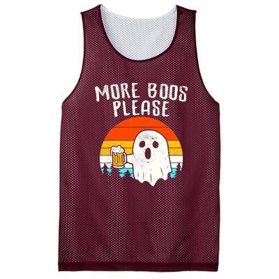 More Boos Please Ghost Beer Funny Halloween Beer Drinking Mesh Reversible Basketball Jersey Tank