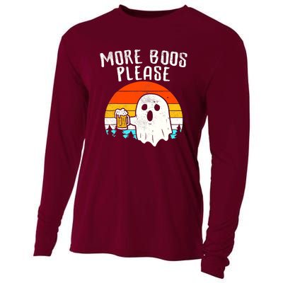 More Boos Please Ghost Beer Funny Halloween Beer Drinking Cooling Performance Long Sleeve Crew