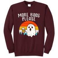 More Boos Please Ghost Beer Funny Halloween Beer Drinking Tall Sweatshirt