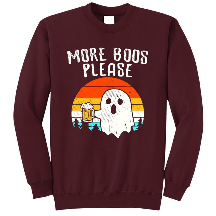 More Boos Please Ghost Beer Funny Halloween Beer Drinking Tall Sweatshirt