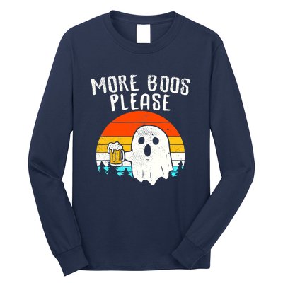 More Boos Please Ghost Beer Funny Halloween Beer Drinking Long Sleeve Shirt