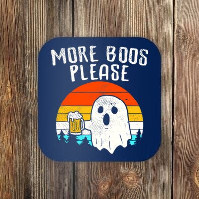 More Boos Please Ghost Beer Funny Halloween Beer Drinking Coaster