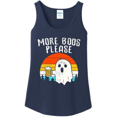 More Boos Please Ghost Beer Funny Halloween Beer Drinking Ladies Essential Tank