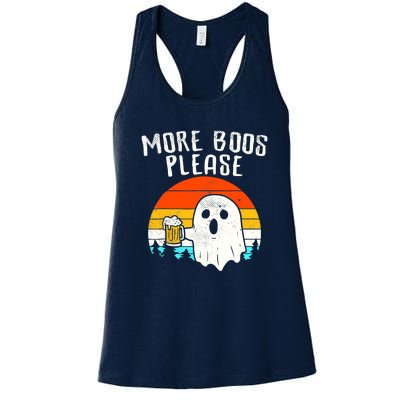 More Boos Please Ghost Beer Funny Halloween Beer Drinking Women's Racerback Tank