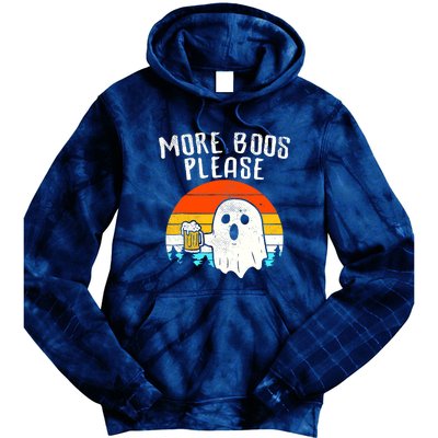 More Boos Please Ghost Beer Funny Halloween Beer Drinking Tie Dye Hoodie