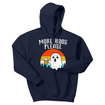 More Boos Please Ghost Beer Funny Halloween Beer Drinking Kids Hoodie