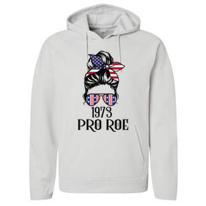 Messy Bun Pro Roe 1973 Pro Choice ’s Rights Feminism Performance Fleece Hoodie