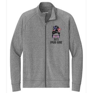 Messy Bun Pro Roe 1973 Pro Choice ’s Rights Feminism Stretch Full-Zip Cadet Jacket