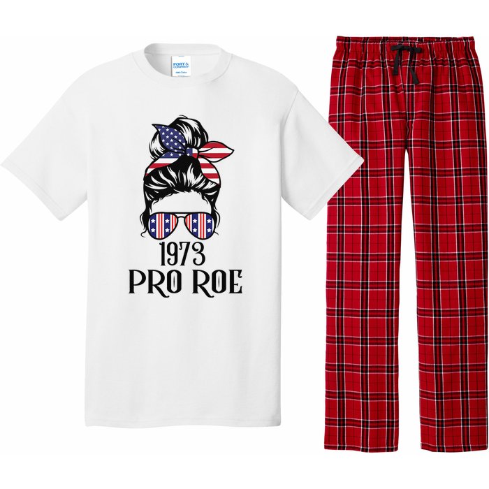 Messy Bun Pro Roe 1973 Pro Choice ’s Rights Feminism Pajama Set