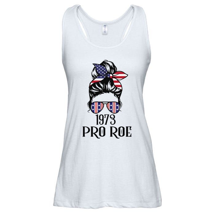 Messy Bun Pro Roe 1973 Pro Choice ’s Rights Feminism Ladies Essential Flowy Tank