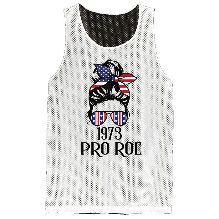 Messy Bun Pro Roe 1973 Pro Choice ’s Rights Feminism Mesh Reversible Basketball Jersey Tank