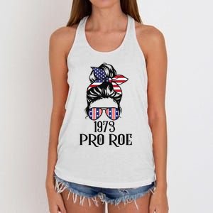 Messy Bun Pro Roe 1973 Pro Choice ’s Rights Feminism Women's Knotted Racerback Tank