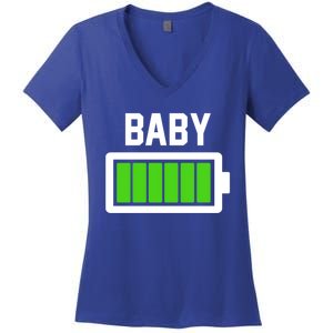 Mama Battery Partner Look Partner Outfit Look Of The World Funny Gift Women's V-Neck T-Shirt