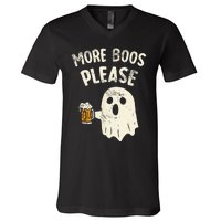 More Boos Please Ghost Beer Halloween Costume V-Neck T-Shirt