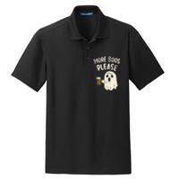 More Boos Please Ghost Beer Halloween Costume Dry Zone Grid Polo