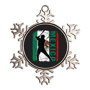 Mexican Baseball Player Mexico Flag Baseball Fans Metallic Star Ornament