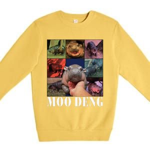 Moodeng Baby Pygmy Hippo Cute Zoo For Family Premium Crewneck Sweatshirt