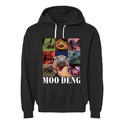 Moodeng Baby Pygmy Hippo Cute Zoo For Family Garment-Dyed Fleece Hoodie