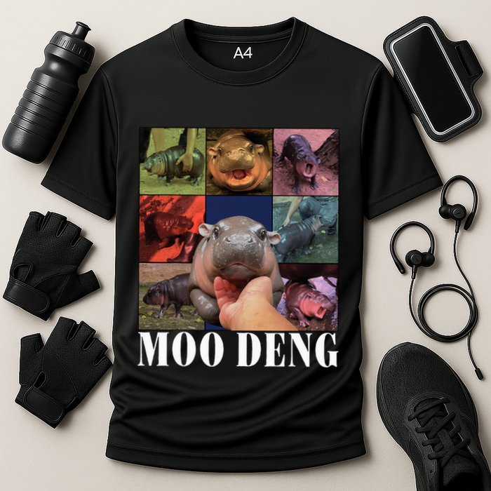 Moodeng Baby Pygmy Hippo Cute Zoo For Family Cooling Performance Crew T-Shirt