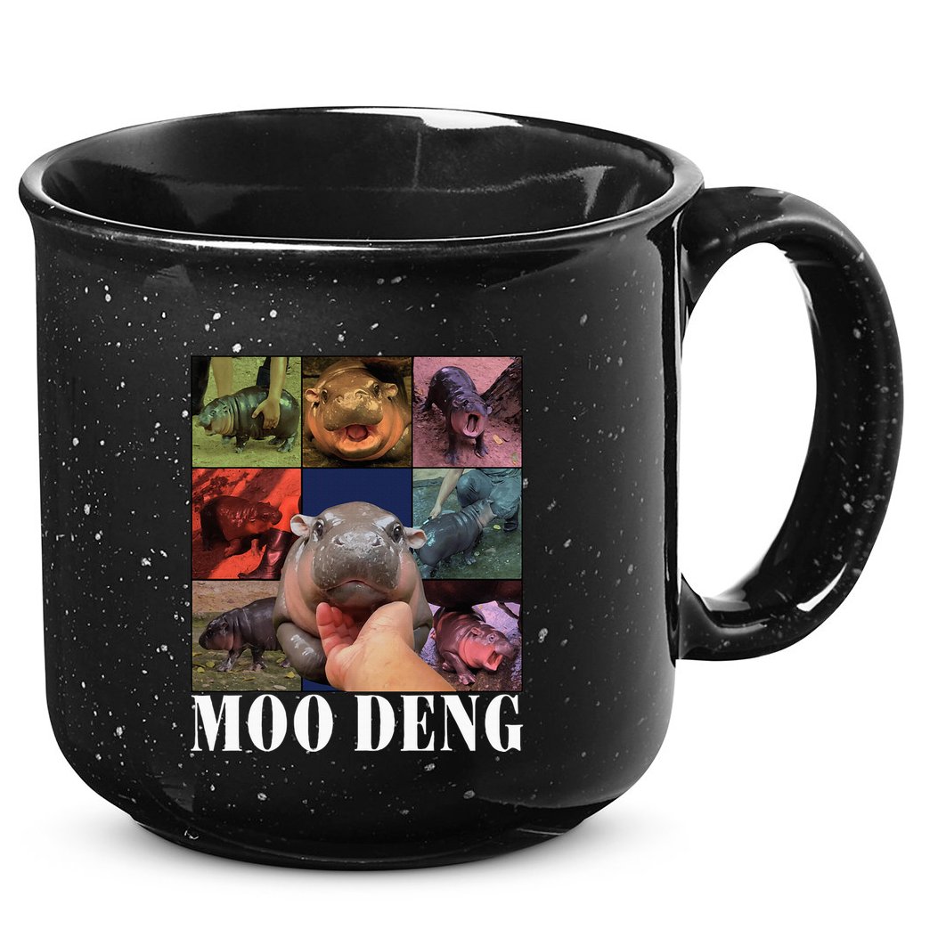 Moodeng Baby Pygmy Hippo Cute Zoo For Family 15oz Campfire Ceramic Mug