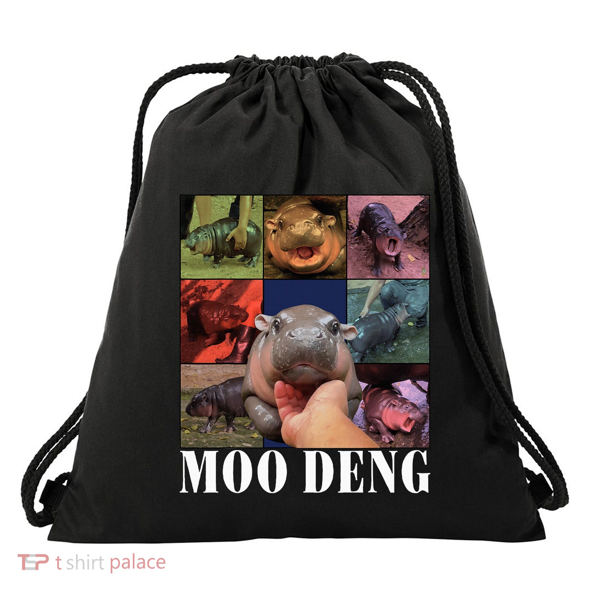 Moodeng Baby Pygmy Hippo Cute Zoo For Family Drawstring Bag