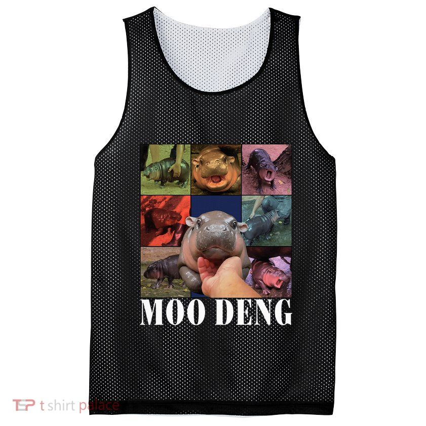 Moodeng Baby Pygmy Hippo Cute Zoo For Family Mesh Reversible Basketball Jersey Tank